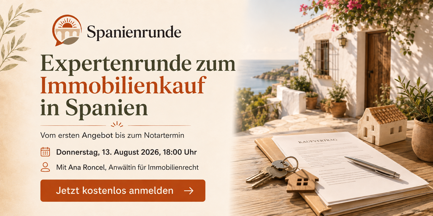 Spanienrunde – Expertenrunde zum Immobilienkauf in Spanien. Jetzt kostenlos anmelden.