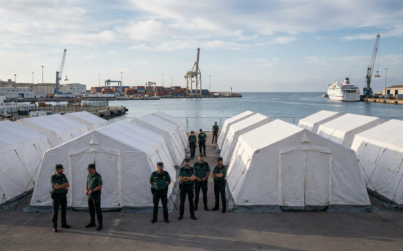 Ceuta-Krise: Madrid übernimmt den Hafen und baut ein Zeltlager