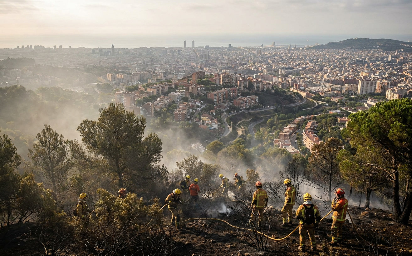 Waldbrand in Collserola stabilisiert: Bewohner kehren zurück