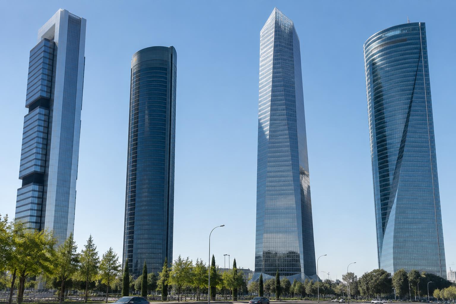 Bürohochhäuser im Finanzviertel von Madrid