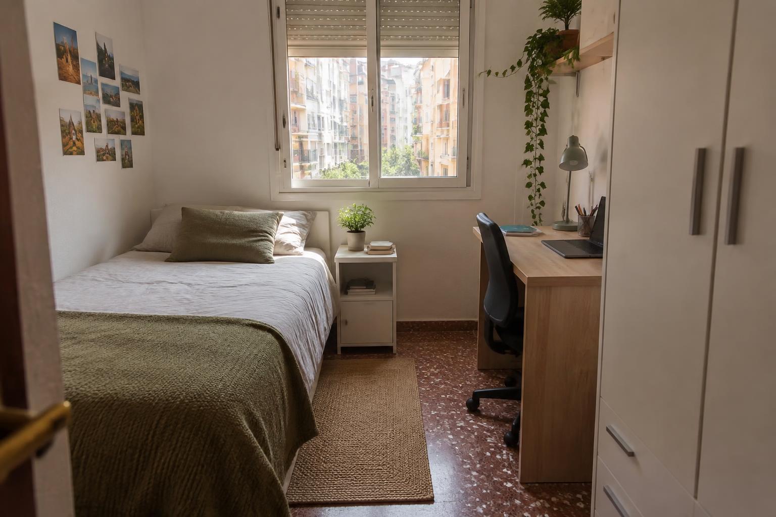 Möbliertes Einzelzimmer in einer spanischen Mietwohnung