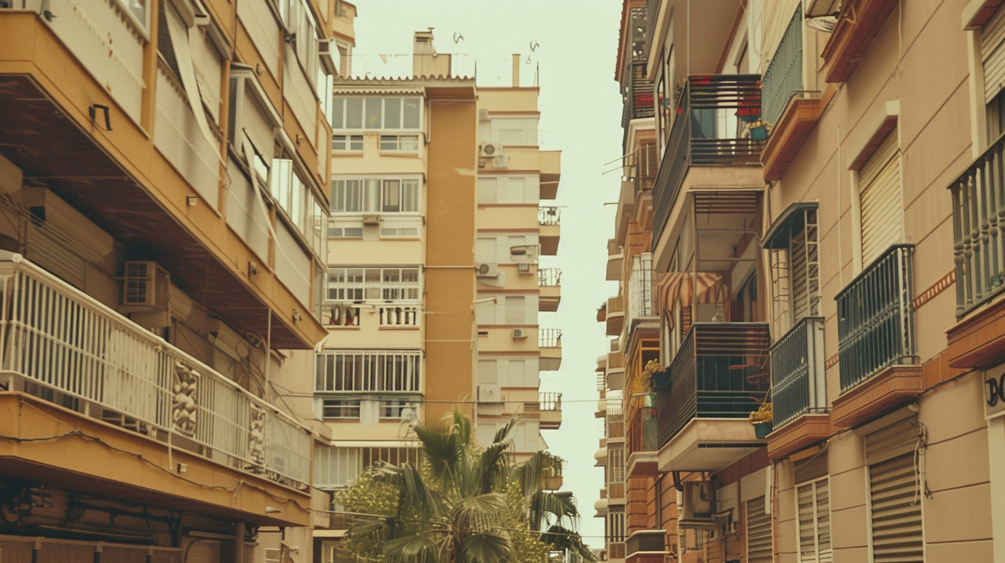 Wohnhäuser in einer spanischen Stadt – Thema illegale Ferienwohnungen und staatliche Kontrollen